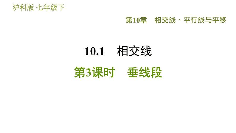 沪科版七年级下册数学 第10章 10.1.3  垂线段 习题课件01