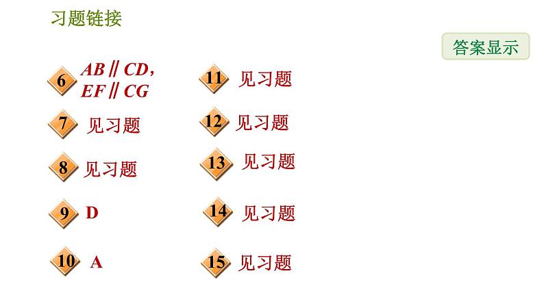 沪科版七年级下册数学 第10章 10.2.3  用同位角判定两直线平行 习题课件03