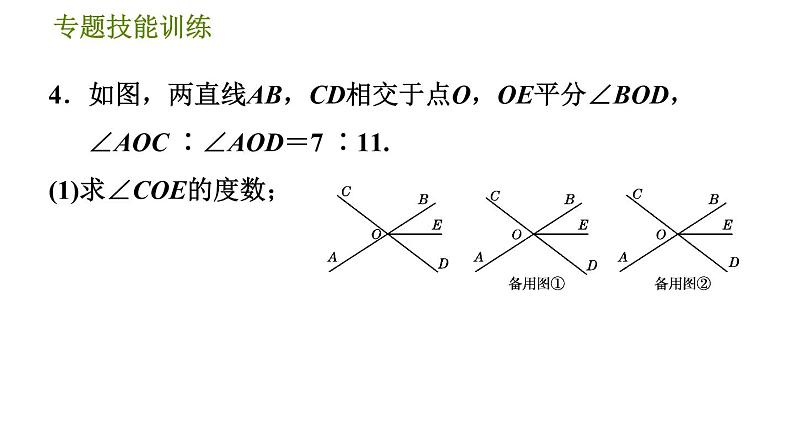 沪科版七年级下册数学 第10章 专题技能训练(九)  1.相交线、平行线中角的计算的四种常见类型 习题课件第8页