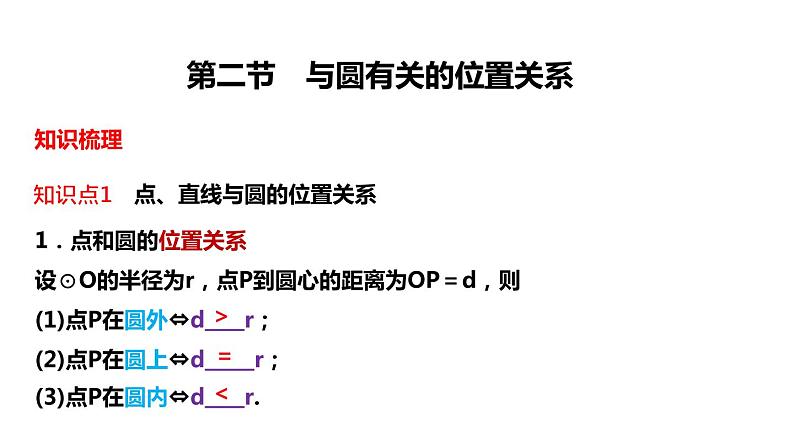 第六章 第二节 与圆有关的位置关系课件PPT第1页