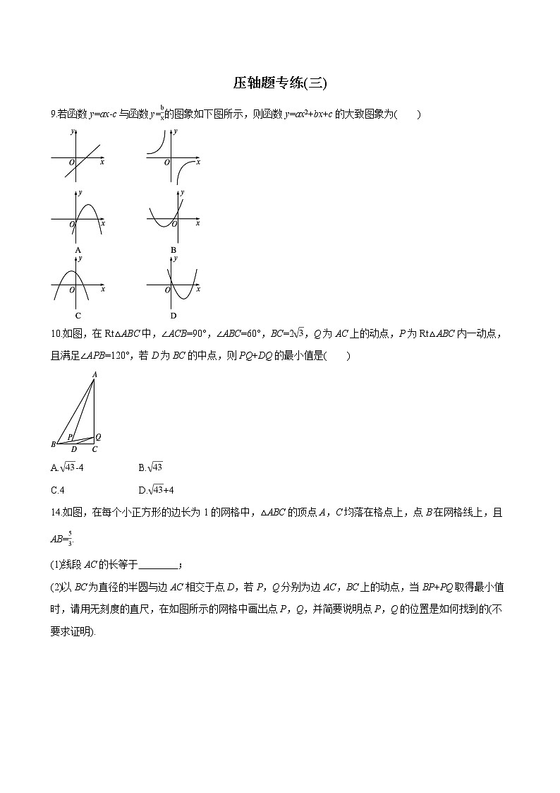 2022届初中数学二轮复习 压轴题专练(三)第1页