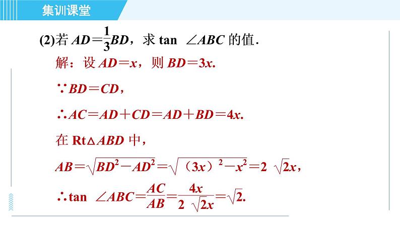 鲁教五四版九年级上册数学 第2章 集训课堂 练素养 求锐角三角函数值的七种常用方法 习题课件05