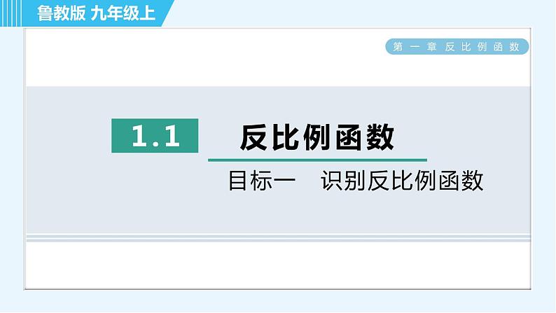 鲁教五四版九年级上册数学 第1章 1.1 目标一　识别反比例函数 习题课件01