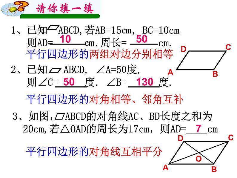 新人教版八年级下册第18章平行四边形总复习课件05