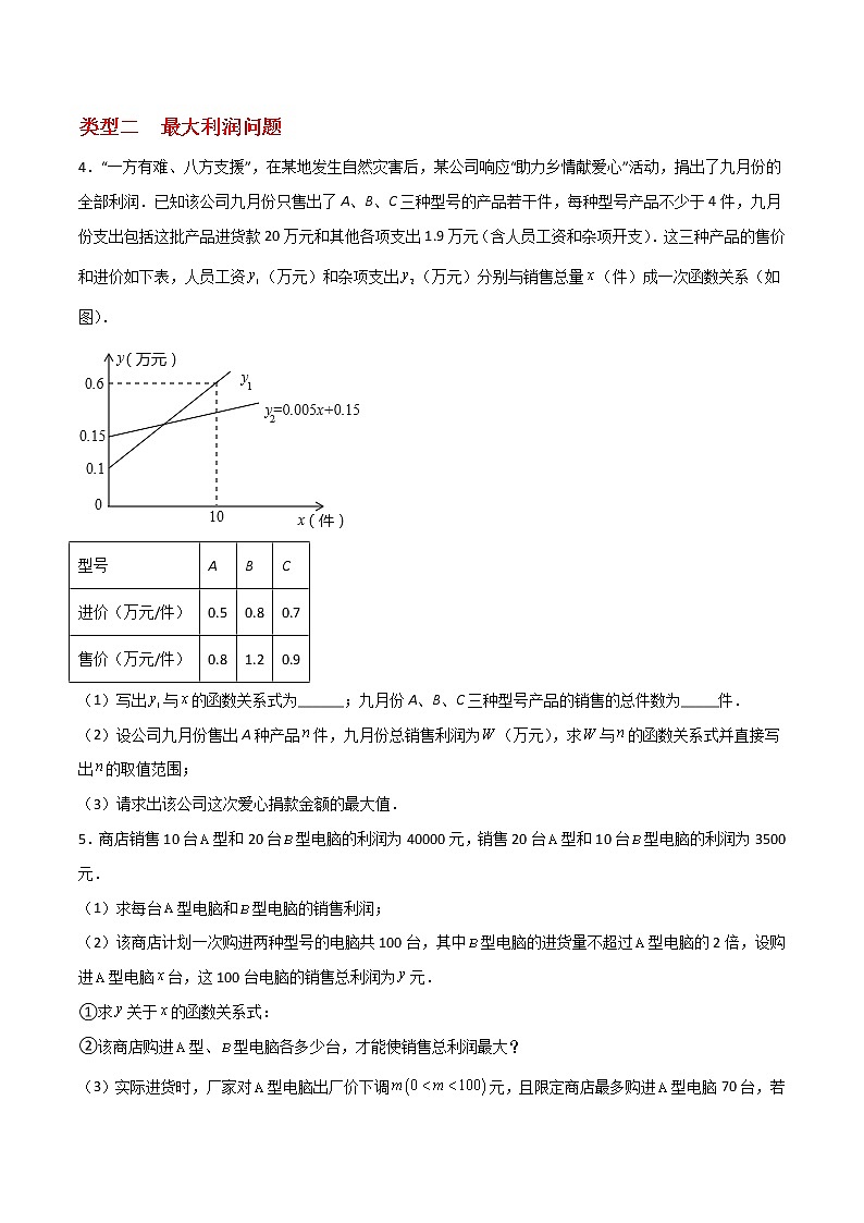 专题24+期末难点特训（和一次函数应用有关四类型）-2021-2022学年八年级数学上册常考点微专题提分精练（苏科版）02