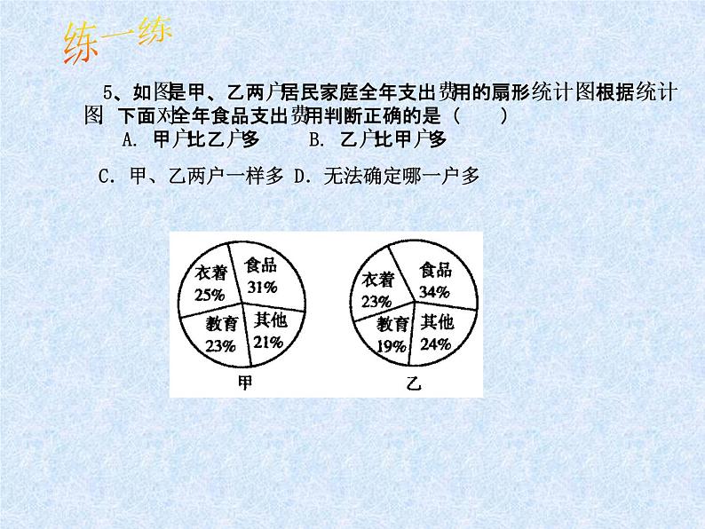 中考数学第一轮复习课件和课后作业（无答案）：16统计图03