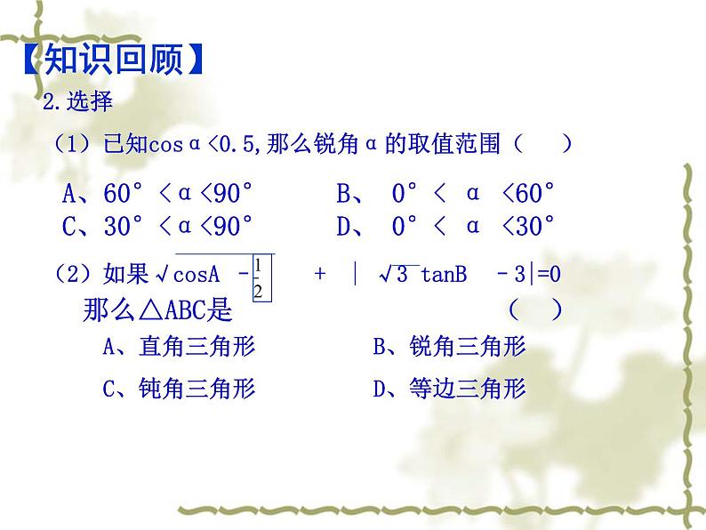 中考数学第一轮复习课件：27锐角三角函数第6页