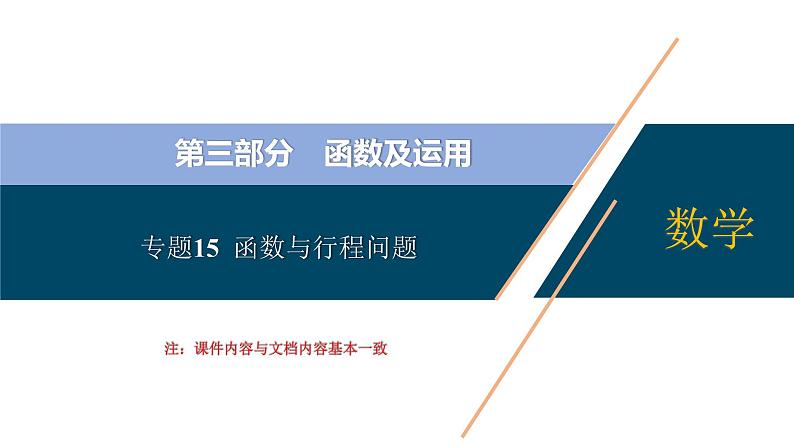 专题15  函数与行程问题【考点精讲】-【中考高分导航】备战2022年中考数学考点总复习（全国通用）课件PPT01