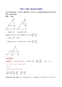 专题07 相似三角形的五种模型--中考数学必备几何模型讲义（全国通用）