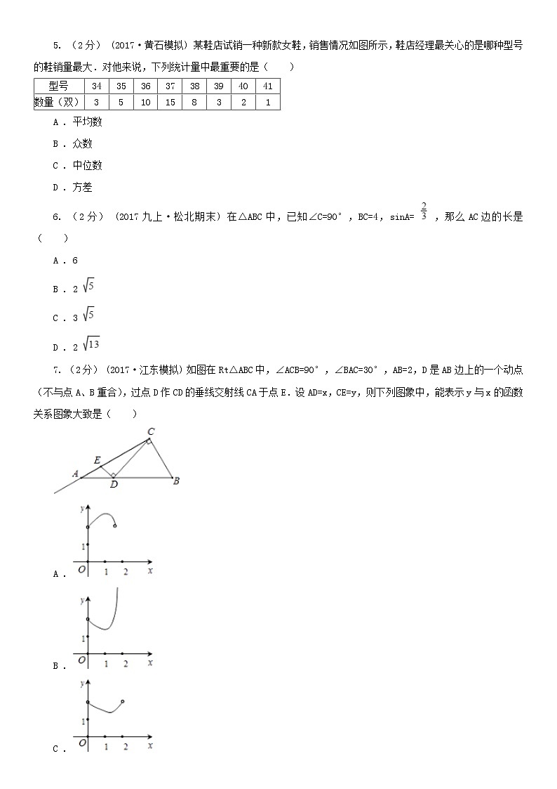 辽宁省丹东市2021版中考数学一模试卷A卷及答案第2页