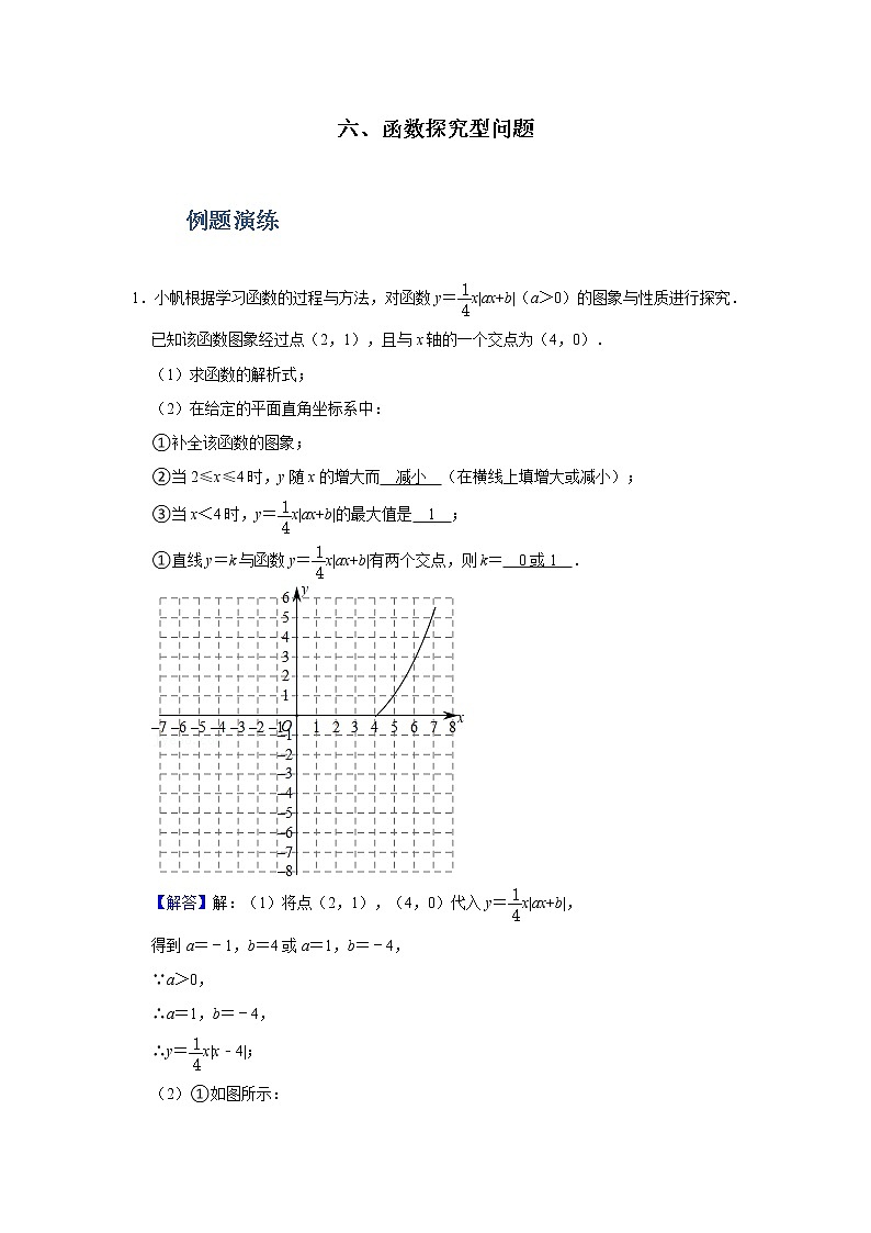 专题06 函数探究型问题-备战2022年中考数学必刷题01