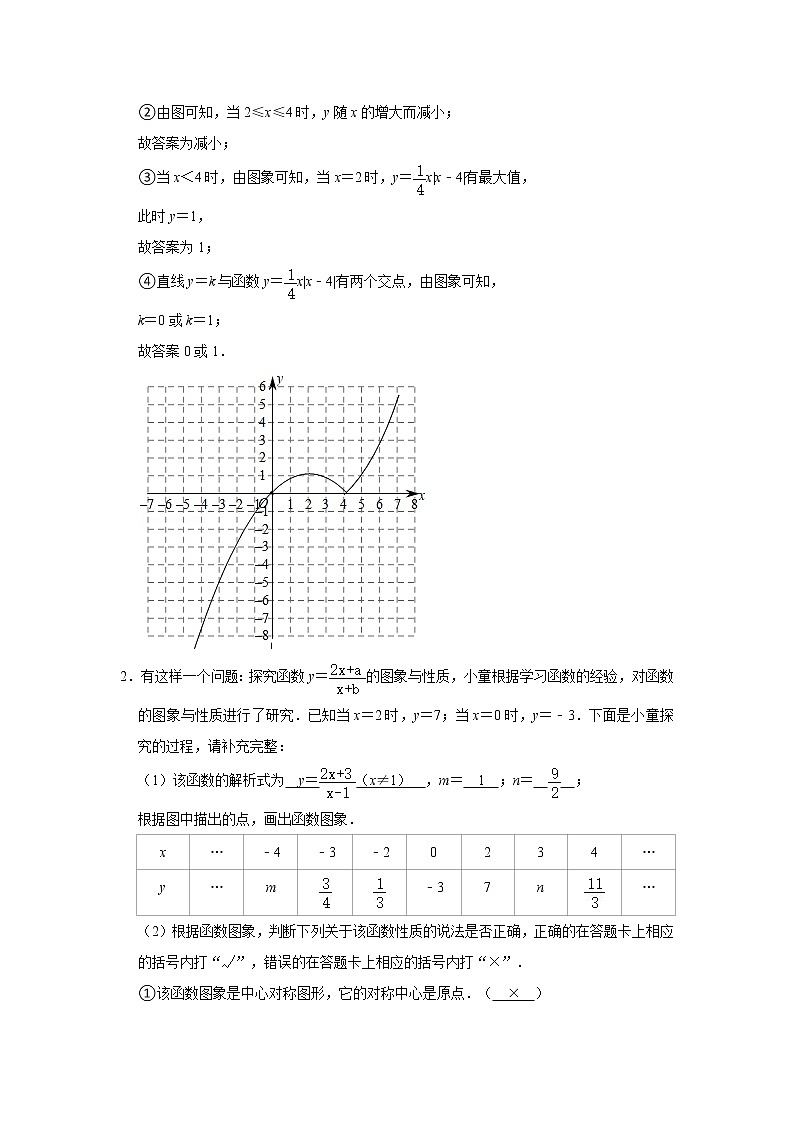 专题06 函数探究型问题-备战2022年中考数学必刷题02