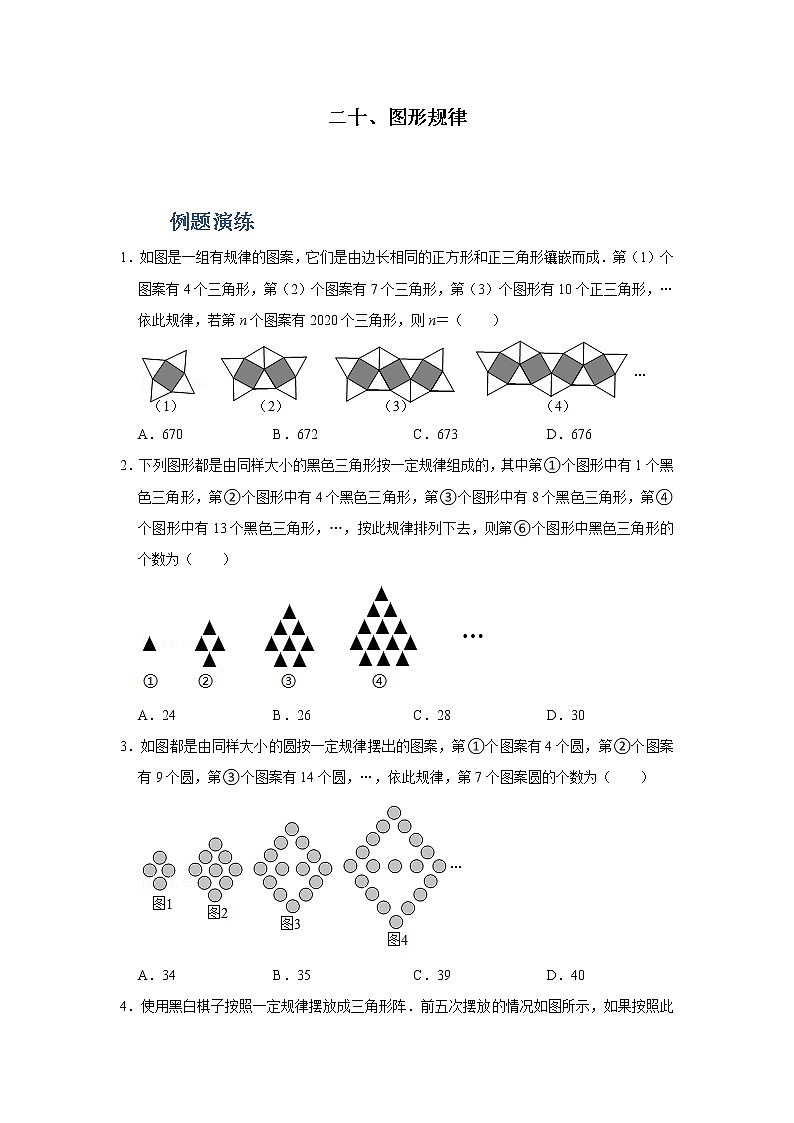 专题20 图形规律（原卷版）第1页