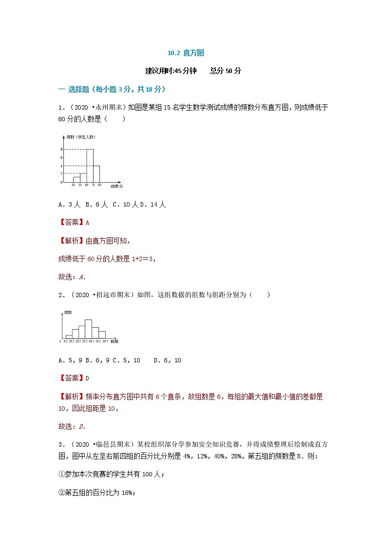 10.2 直方图（解析版）第1页
