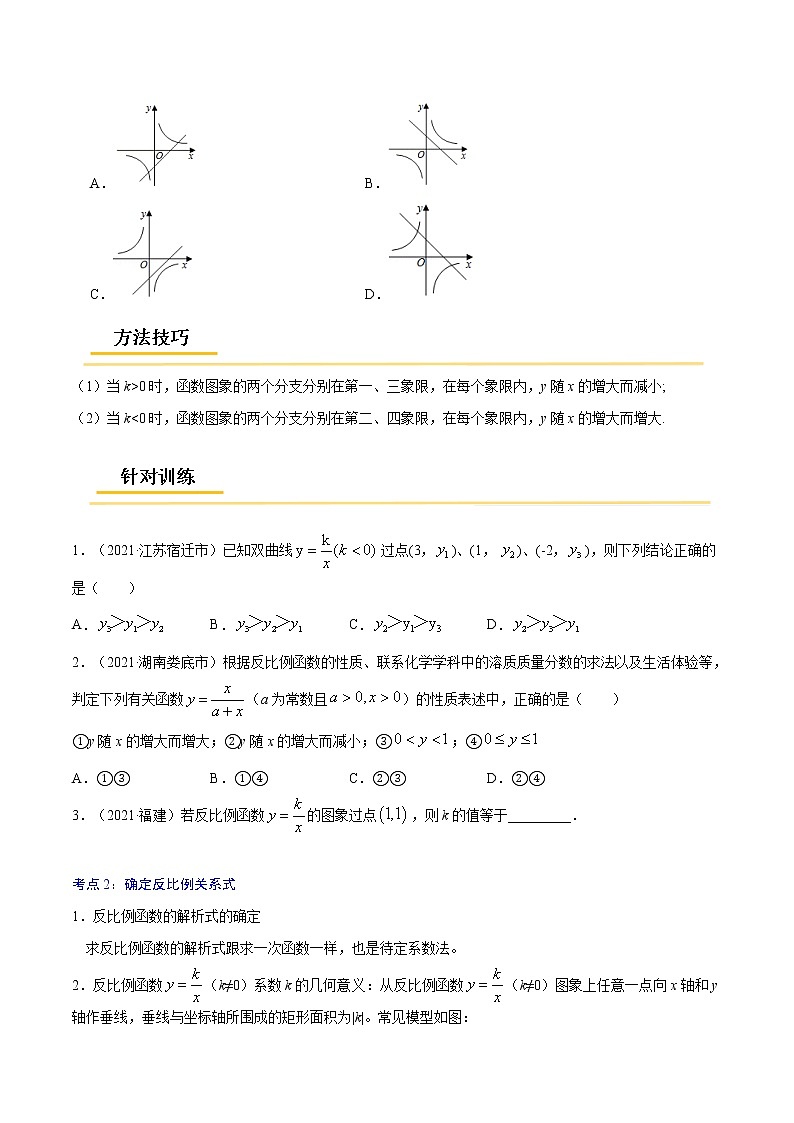 专题09  反比例函数【考点精讲】-【中考高分导航】备战2022年中考数学考点总复习（全国通用）课件PPT02