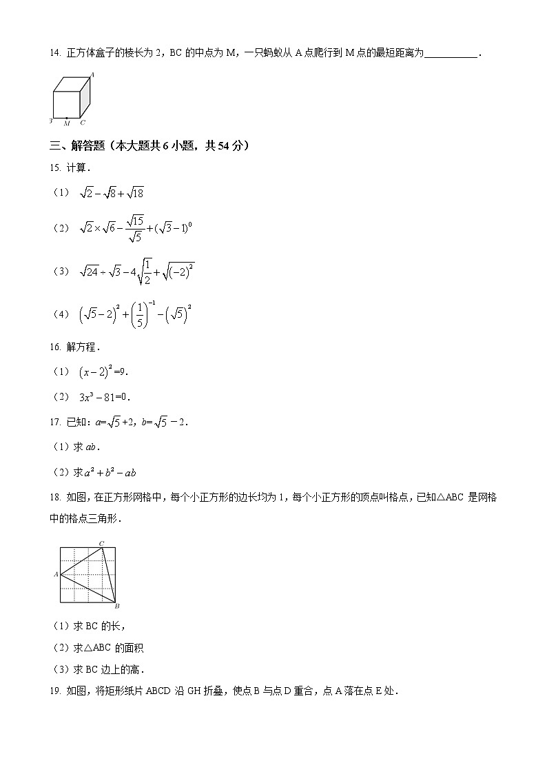 四川省成都市树德中学2020~2021学年八年级上学期10月月考数学试题03