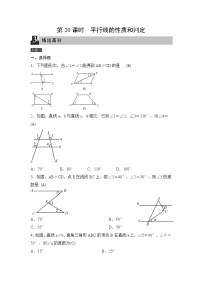 中考数学一轮全程复习课时练第20课时《平行线的性质和判定》(教师版)