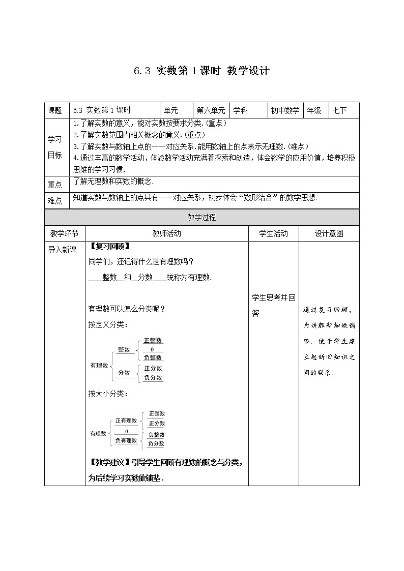 《6.3  实数第1课时》同步教学课件+教案01