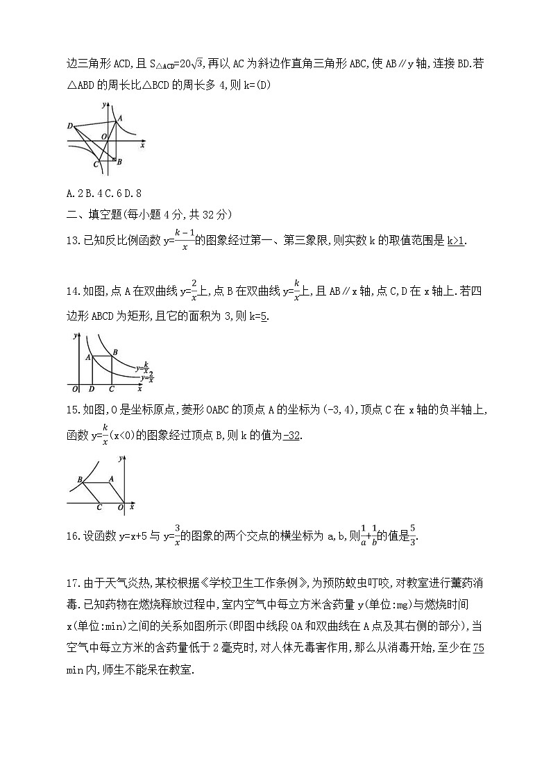 (通用版)中考数学一轮总复习专题检测11《反比例函数》(教师版)03