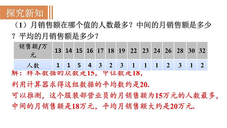 人教版八年级数学下册 20.1.2 第2课时　平均数、中位数和众数的应用 课件06