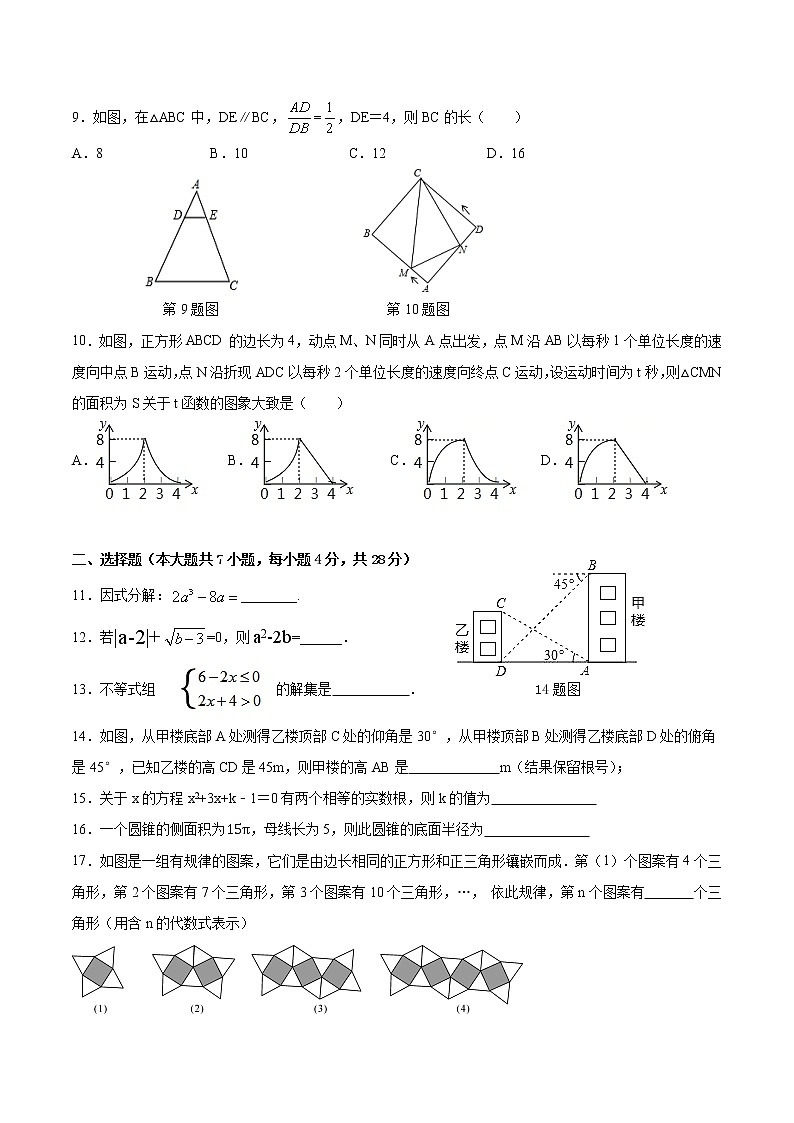 广东省惠州市2021年数学中考一模试卷第2页