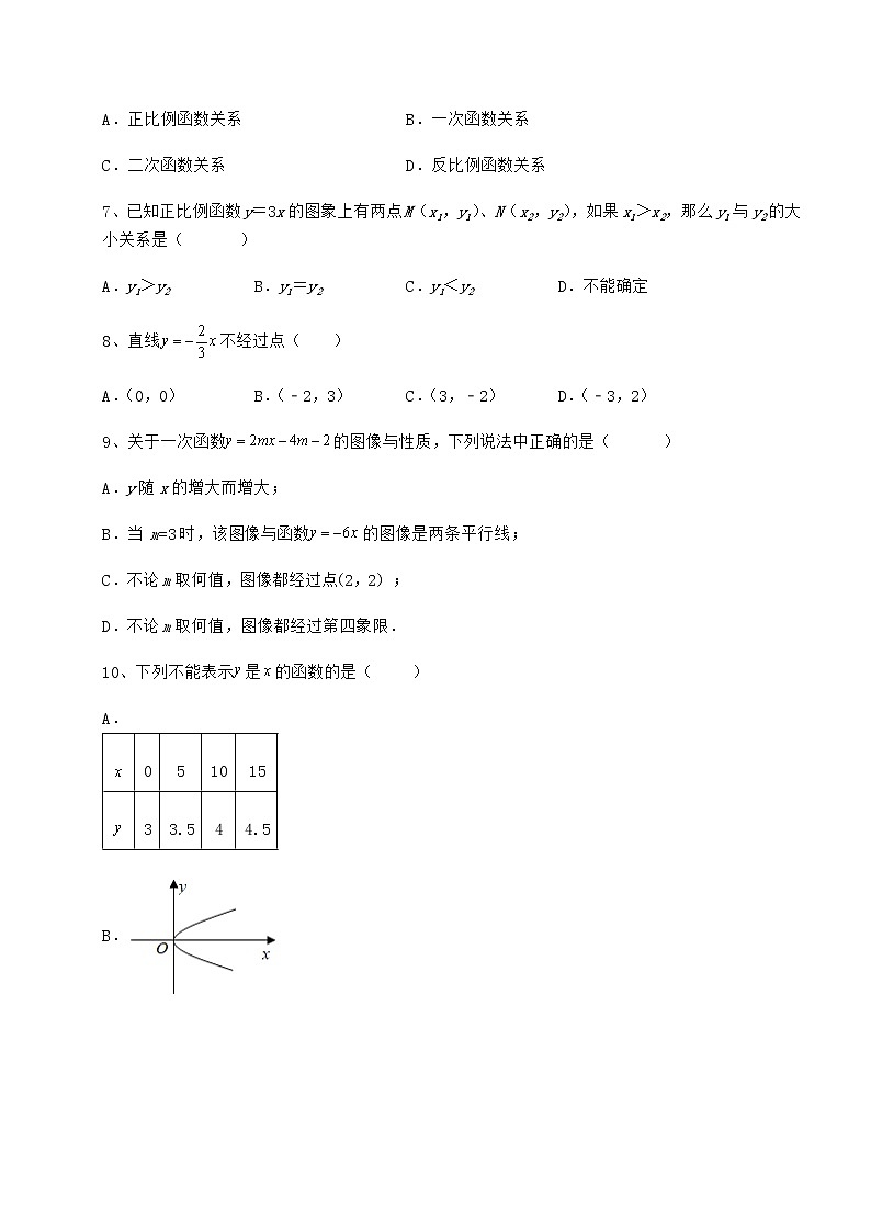 难点详解冀教版八年级数学下册第二十一章一次函数专题测试试题（精选）第3页