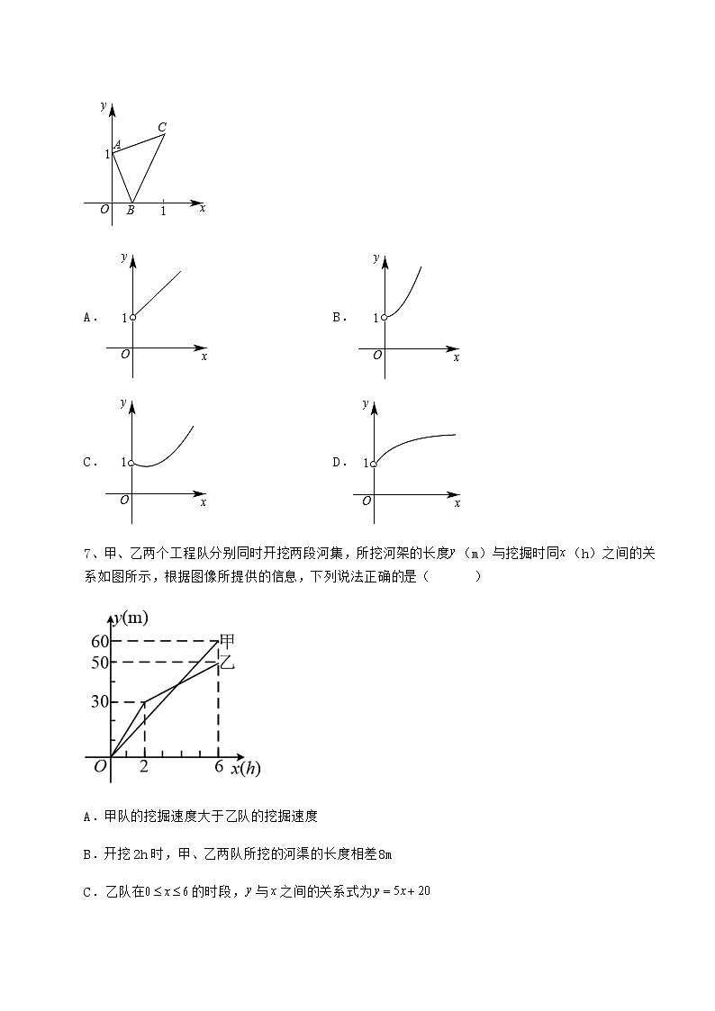 2022年必考点解析冀教版八年级数学下册第二十一章一次函数专项测评试题（含详解）第3页