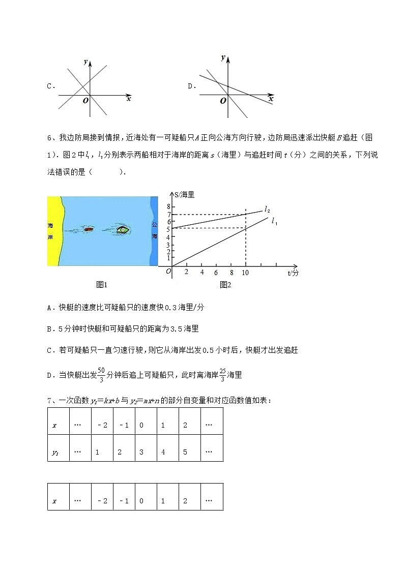 2021-2022学年冀教版八年级数学下册第二十一章一次函数同步测评练习题（精选含解析）03