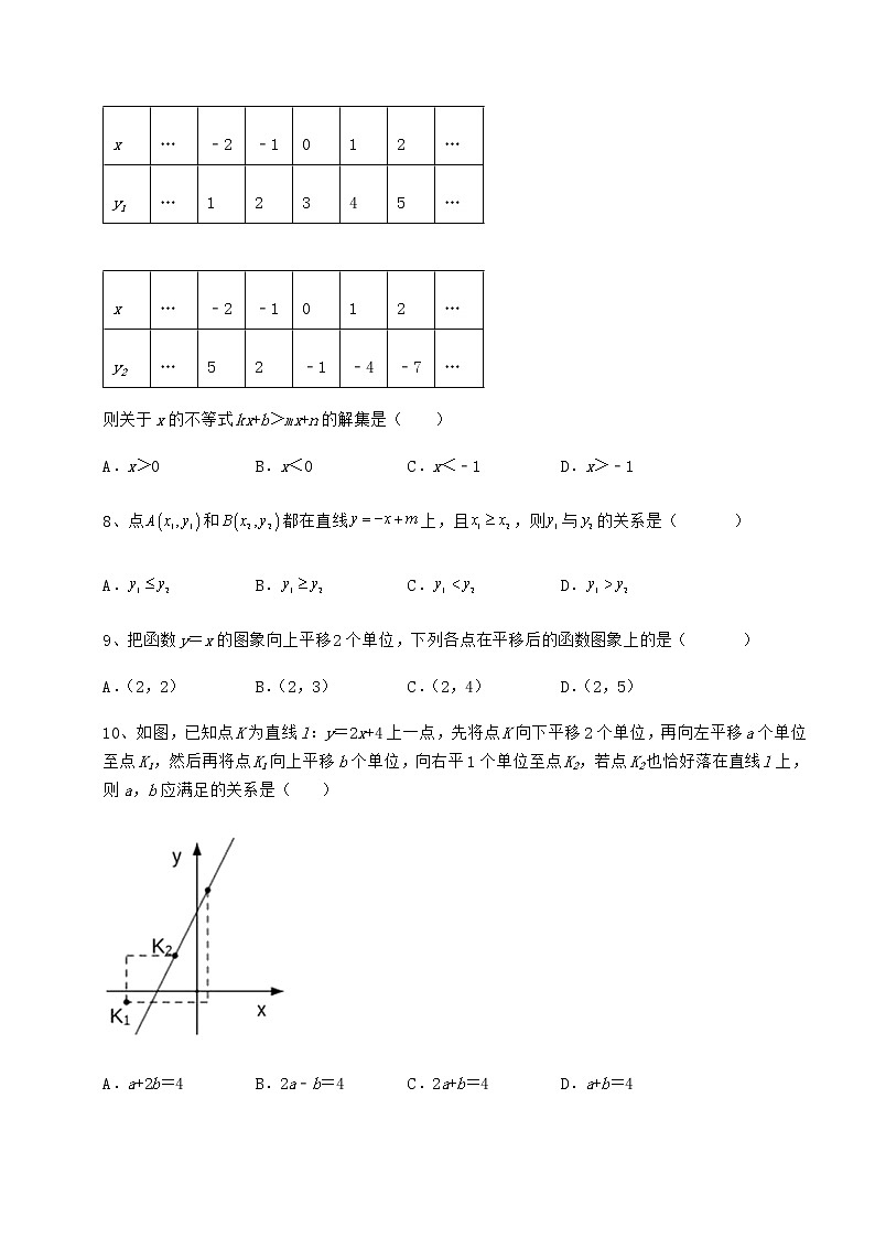 2021-2022学年最新冀教版八年级数学下册第二十一章一次函数专项攻克练习题第3页