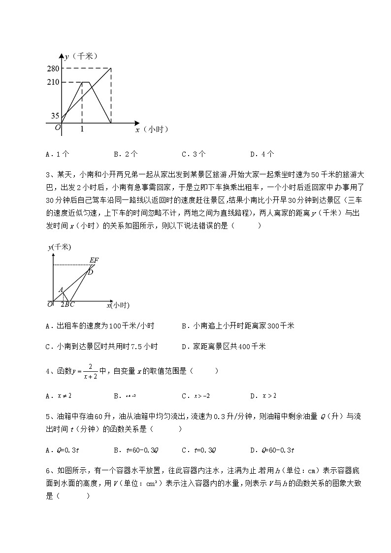 精品试题冀教版八年级数学下册第二十章函数定向练习试题（含答案及详细解析）第2页