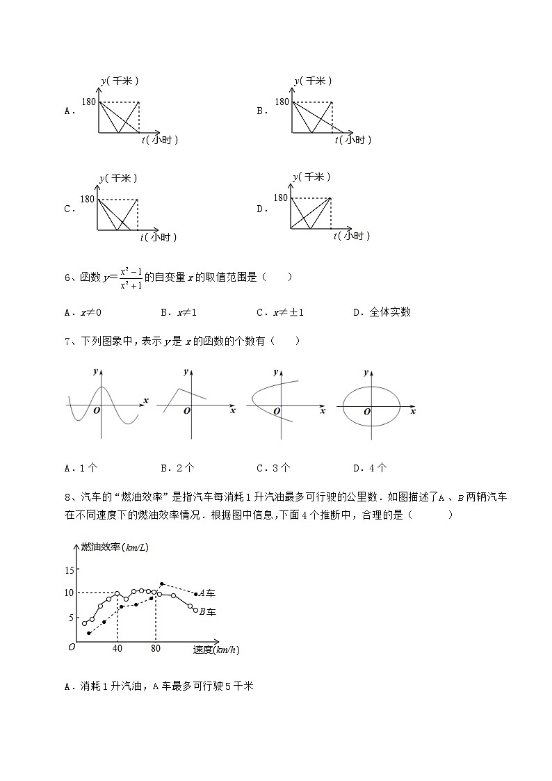 精品试题冀教版八年级数学下册第二十章函数专项测试试题（名师精选）第3页