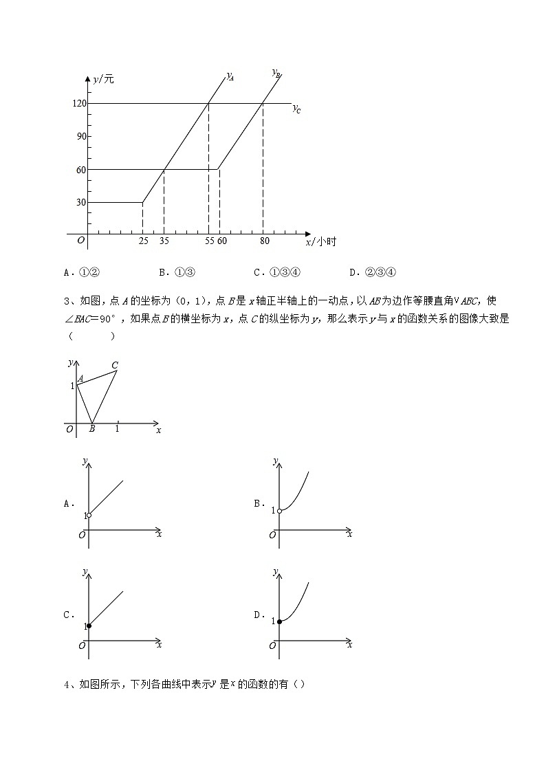 难点详解冀教版八年级数学下册第二十章函数章节训练练习题（精选）第2页