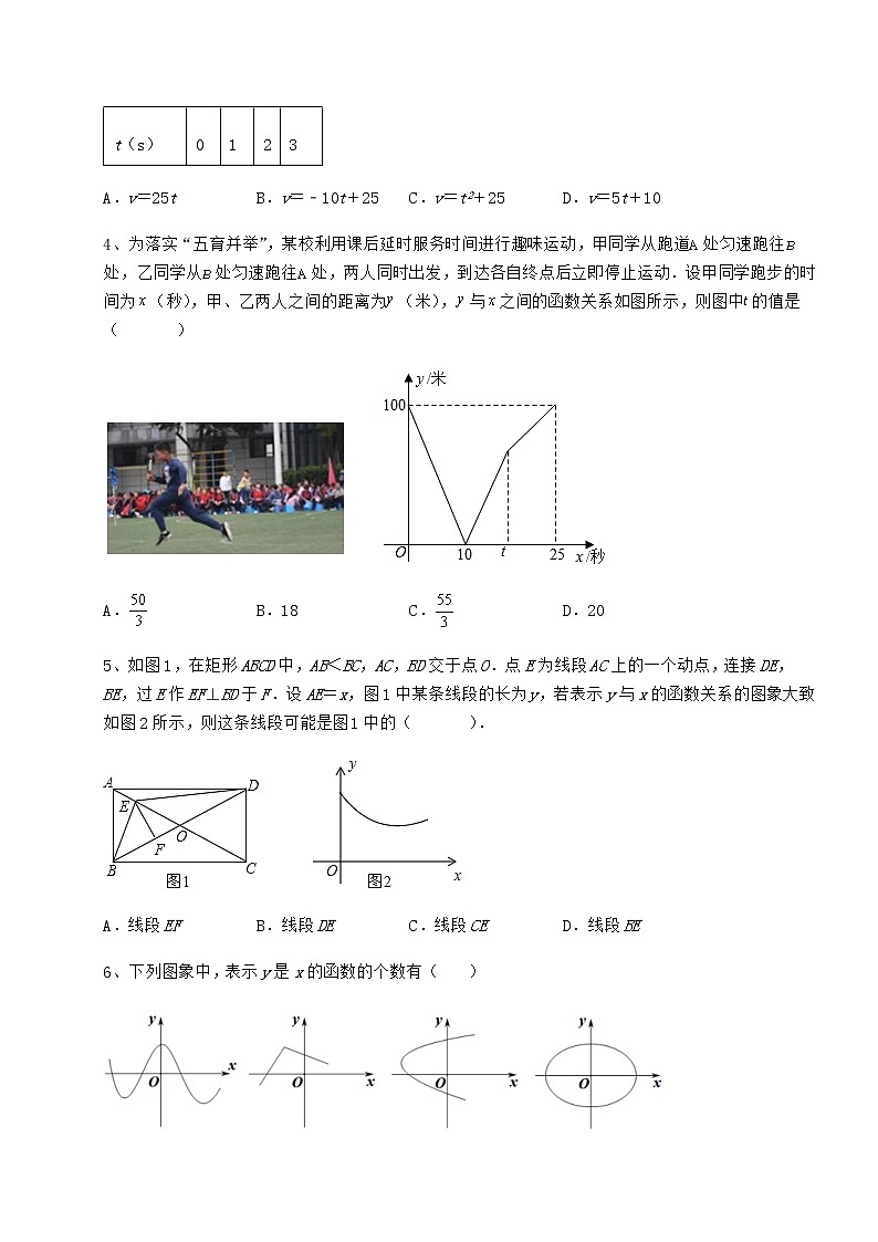 难点解析冀教版八年级数学下册第二十章函数专题训练试题（含解析）第2页
