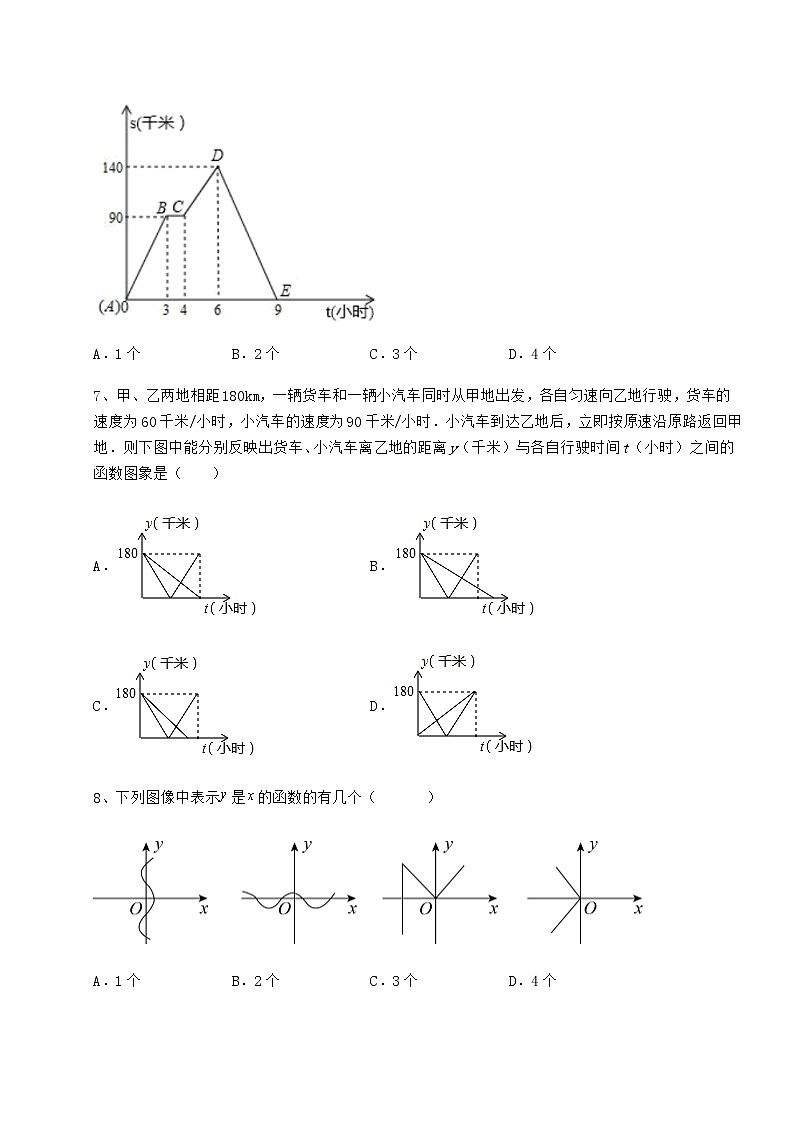 难点详解冀教版八年级数学下册第二十章函数专项训练试题（含答案及详细解析）第3页