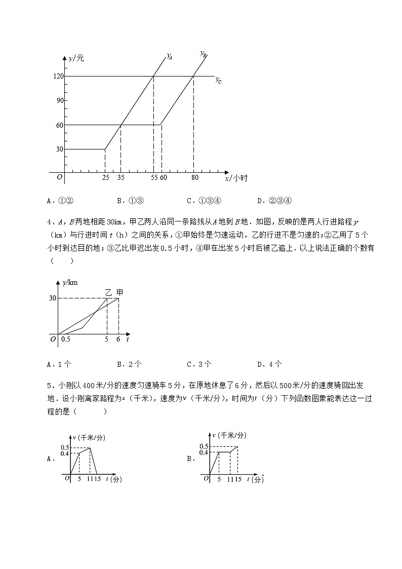 难点详解冀教版八年级数学下册第二十章函数章节练习试题（无超纲）第2页