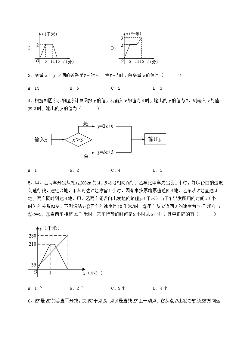 2021-2022学年度冀教版八年级数学下册第二十章函数专题训练练习题（含详解）第2页