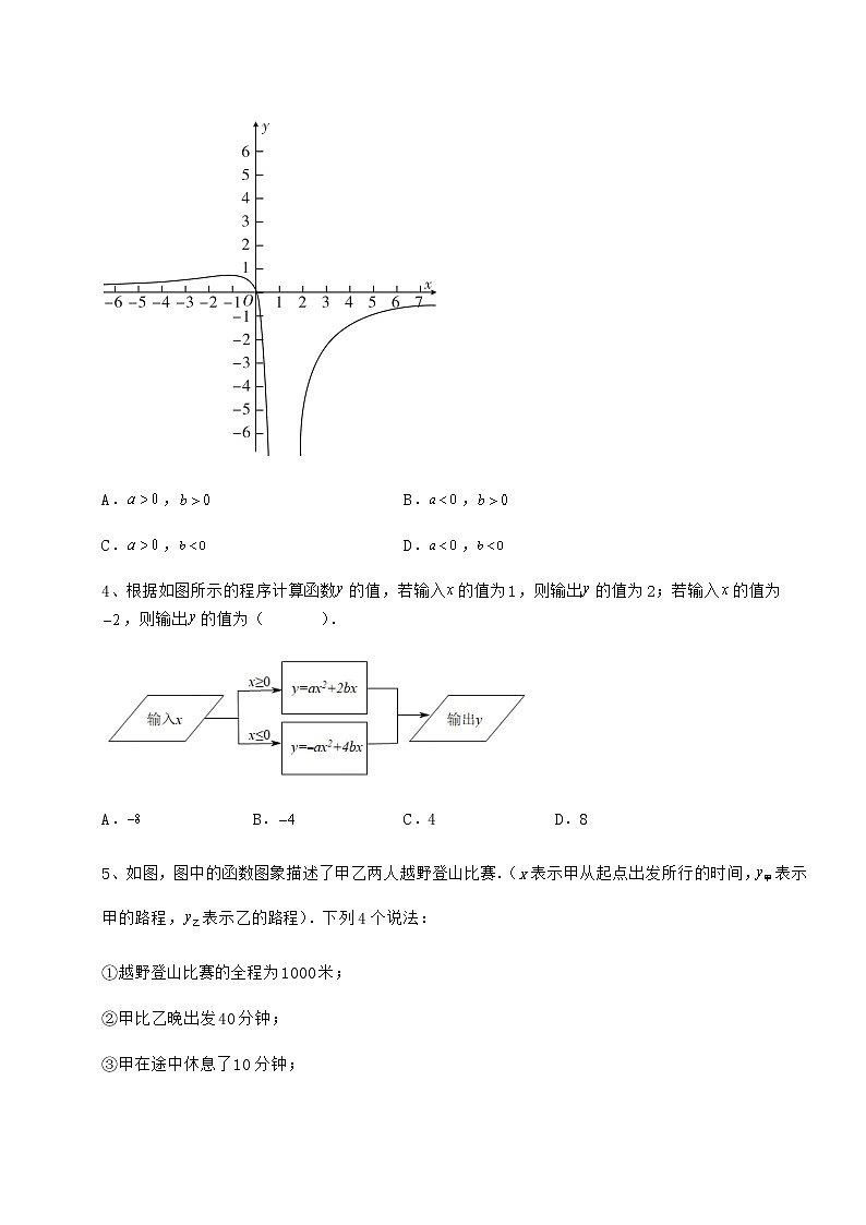 2021-2022学年度强化训练冀教版八年级数学下册第二十章函数同步测评练习题（精选）第2页