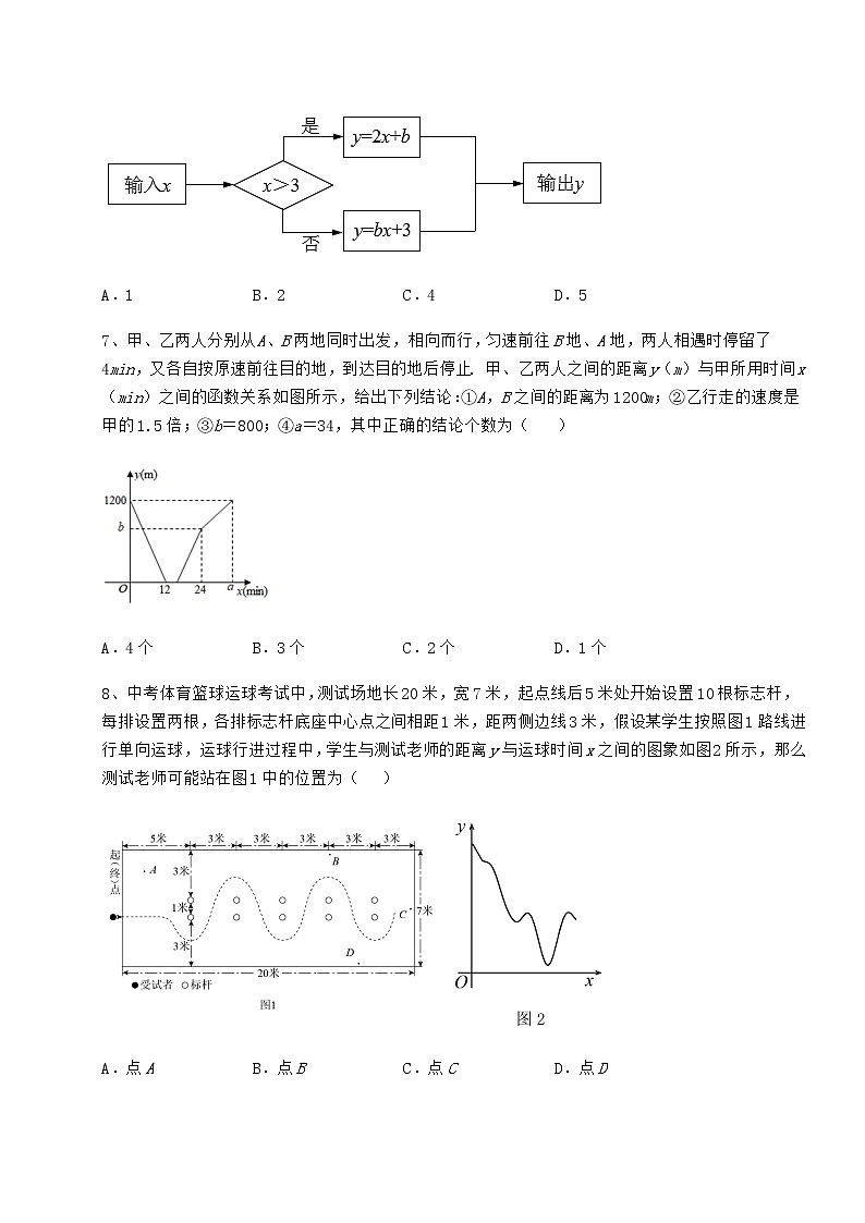 2022年必考点解析冀教版八年级数学下册第二十章函数单元测试试题（无超纲）第3页