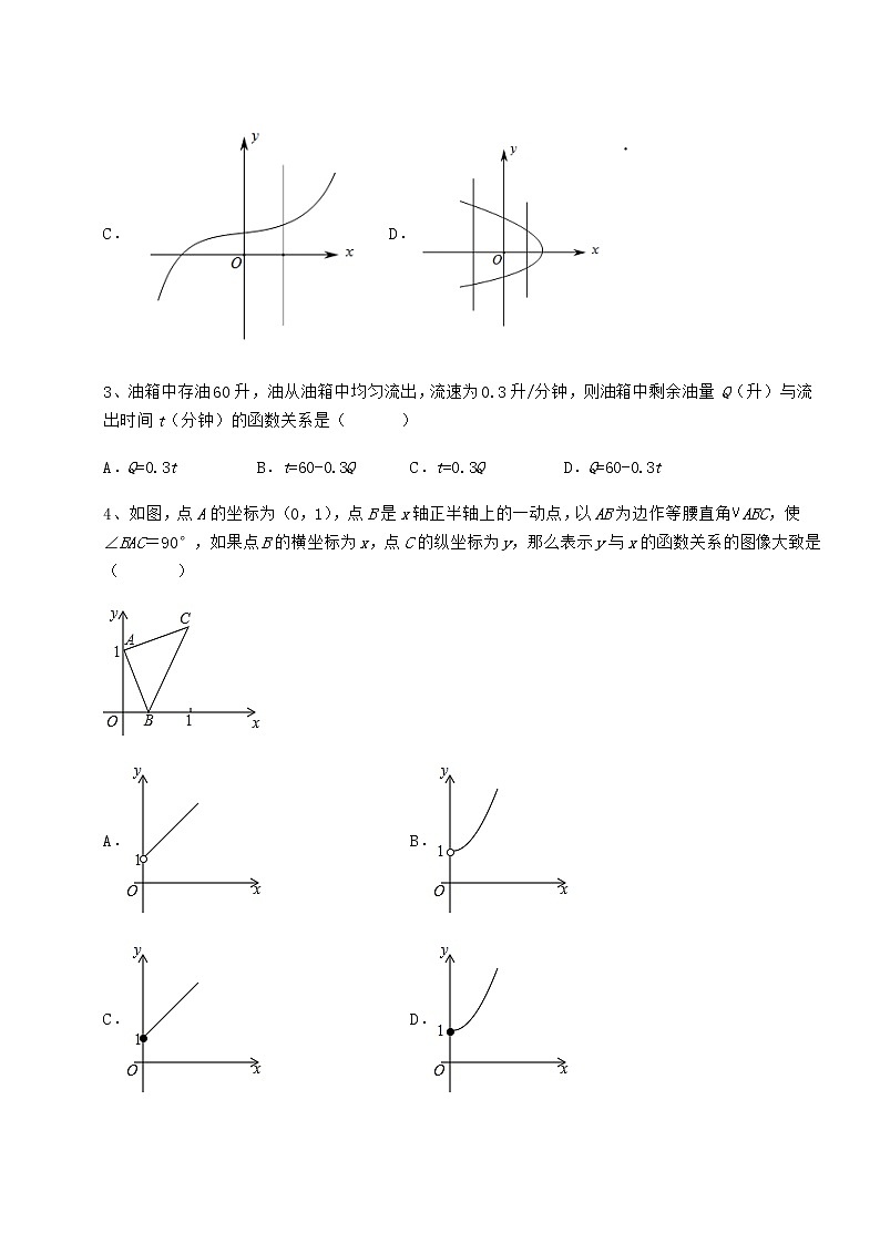 2021-2022学年最新冀教版八年级数学下册第二十章函数专项测评试题（含详细解析）第2页