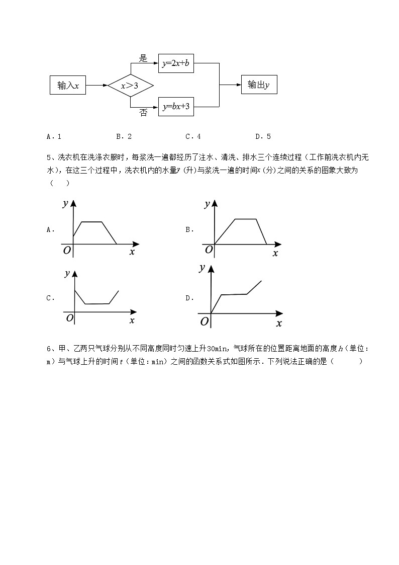 2021-2022学年冀教版八年级数学下册第二十章函数综合练习练习题（无超纲）第3页