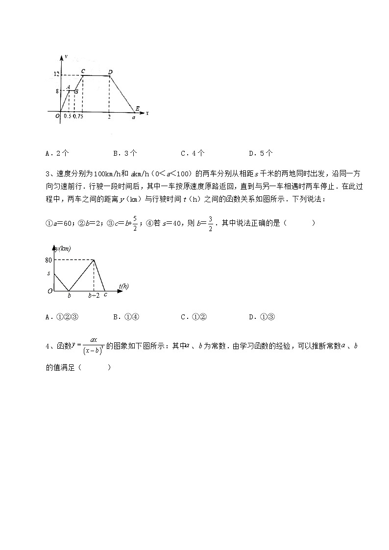 2021-2022学年最新冀教版八年级数学下册第二十章函数综合测评试题（含详解）第2页