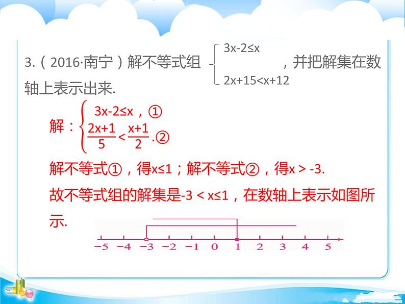 2018年中考数学基础过关复习第二章方程与不等式第4课时不等式与不等式组课件新人教版_272-数学备课大师【全免费】第5页