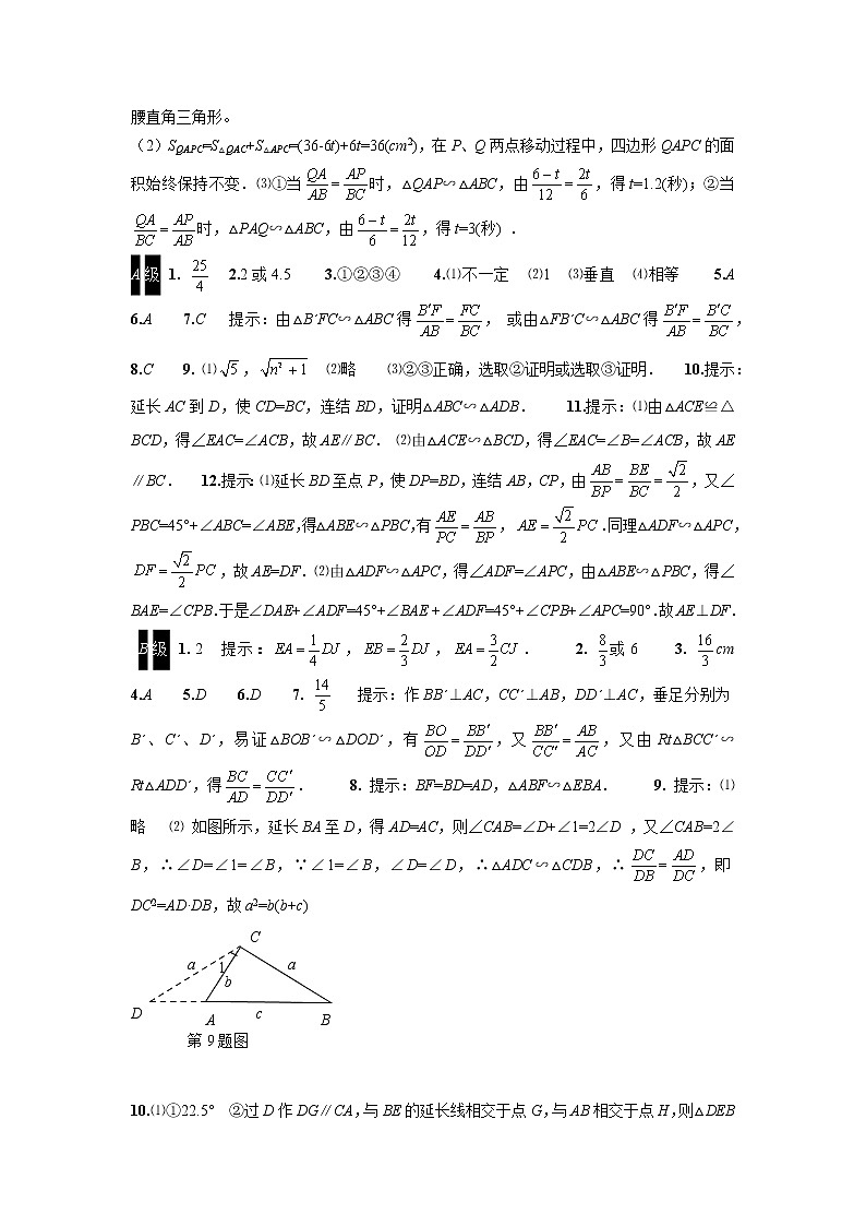 九年级数学 培优竞赛 专题15 从全等到相似 讲义学案02