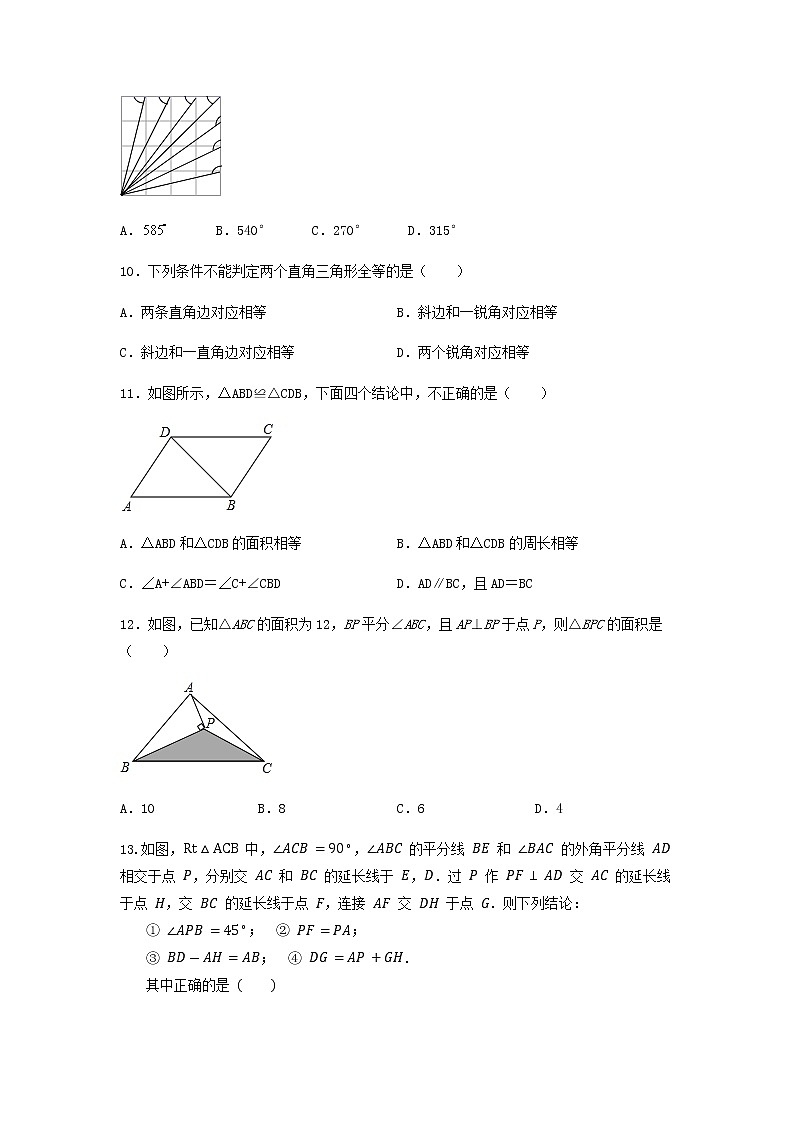人教版八年级数学上册期末复习之全等三角形第3页