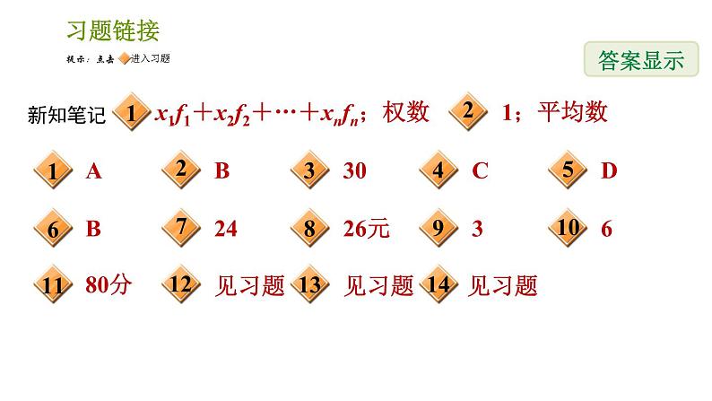 湘教版七年级下册数学 第6章 6.1.1 第2课时  加权平均数 习题课件02