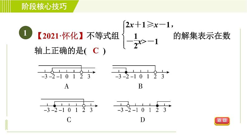 苏科版七年级下册数学 第11章 阶段核心技巧  一元一次不等式组的解法技巧 习题课件第3页