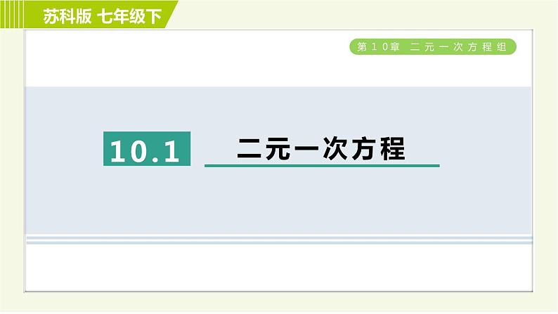 苏科版七年级下册数学 第10章 10.1　二元一次方程 习题课件01