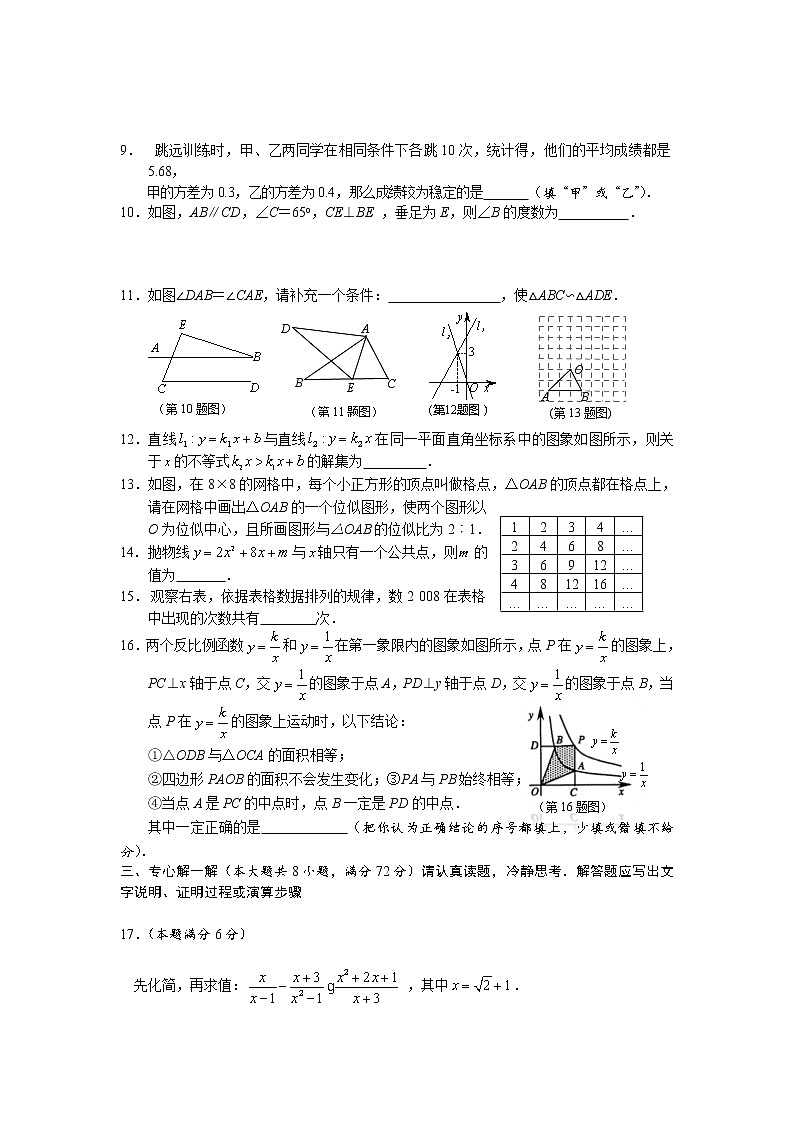 中考数学综合练习题4第2页