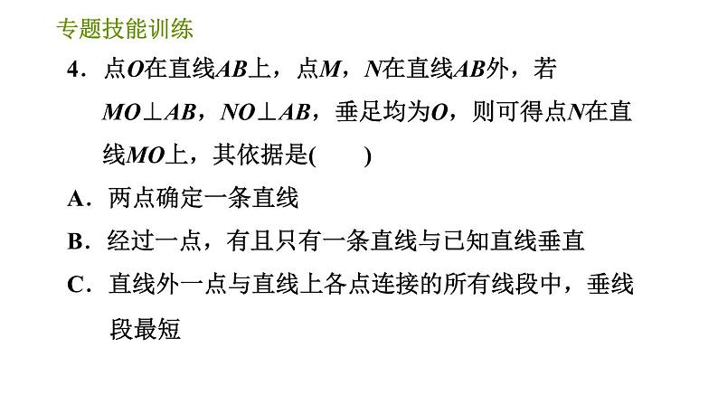 湘教版七年级下册数学 第4章 专题技能训练(四)  训练 相交线与平行线易错专练 习题课件06