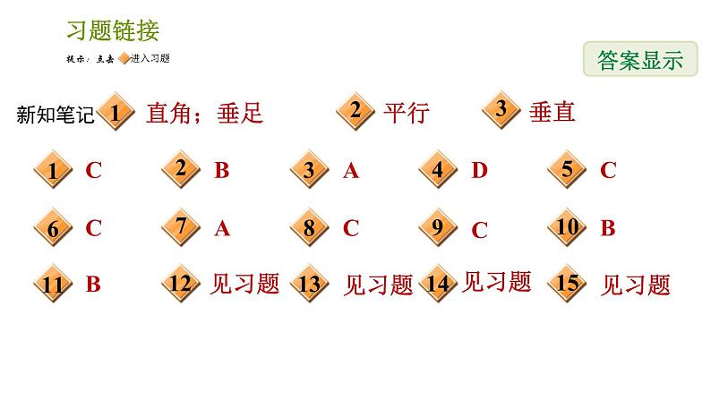 湘教版七年级下册数学 第4章 4.5.1　垂　线 习题课件02